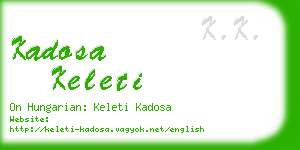 kadosa keleti business card